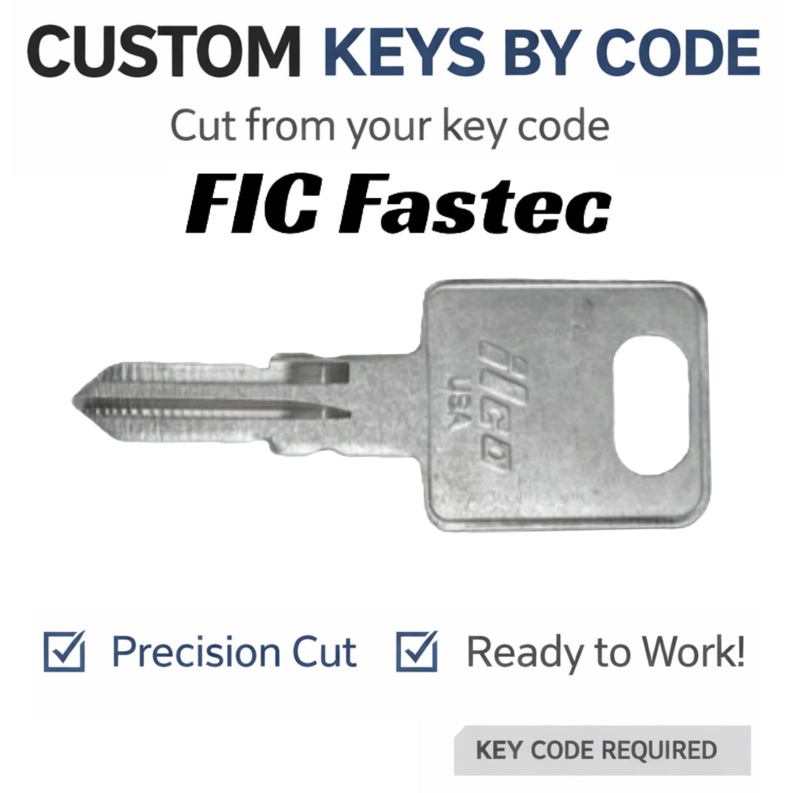 Fastec FIC Keys Travel Trailer RV Camper Door Lock Key Cut to Code CF301-CF351
