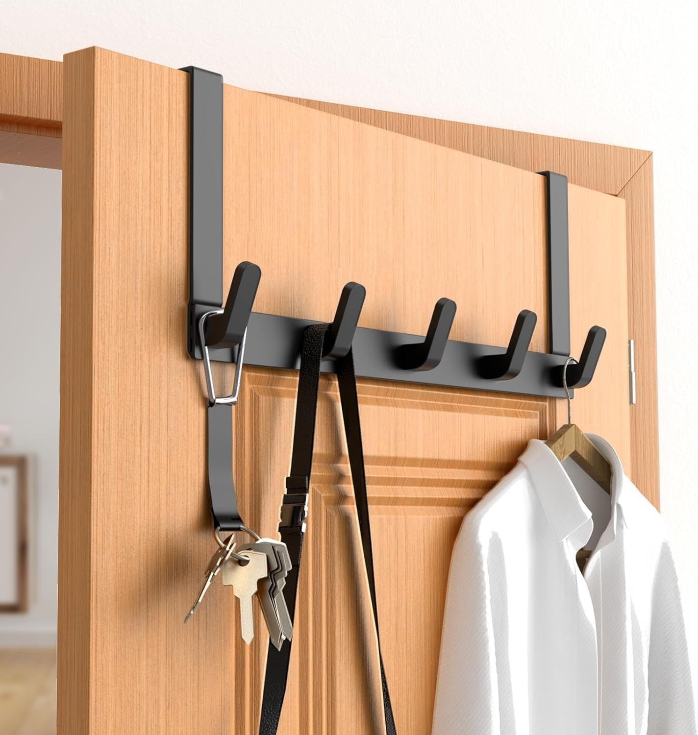 Over The Door Hooks Hanger, Heavy Duty Rack for Winter Coat, Fits 1 3/4" Door...