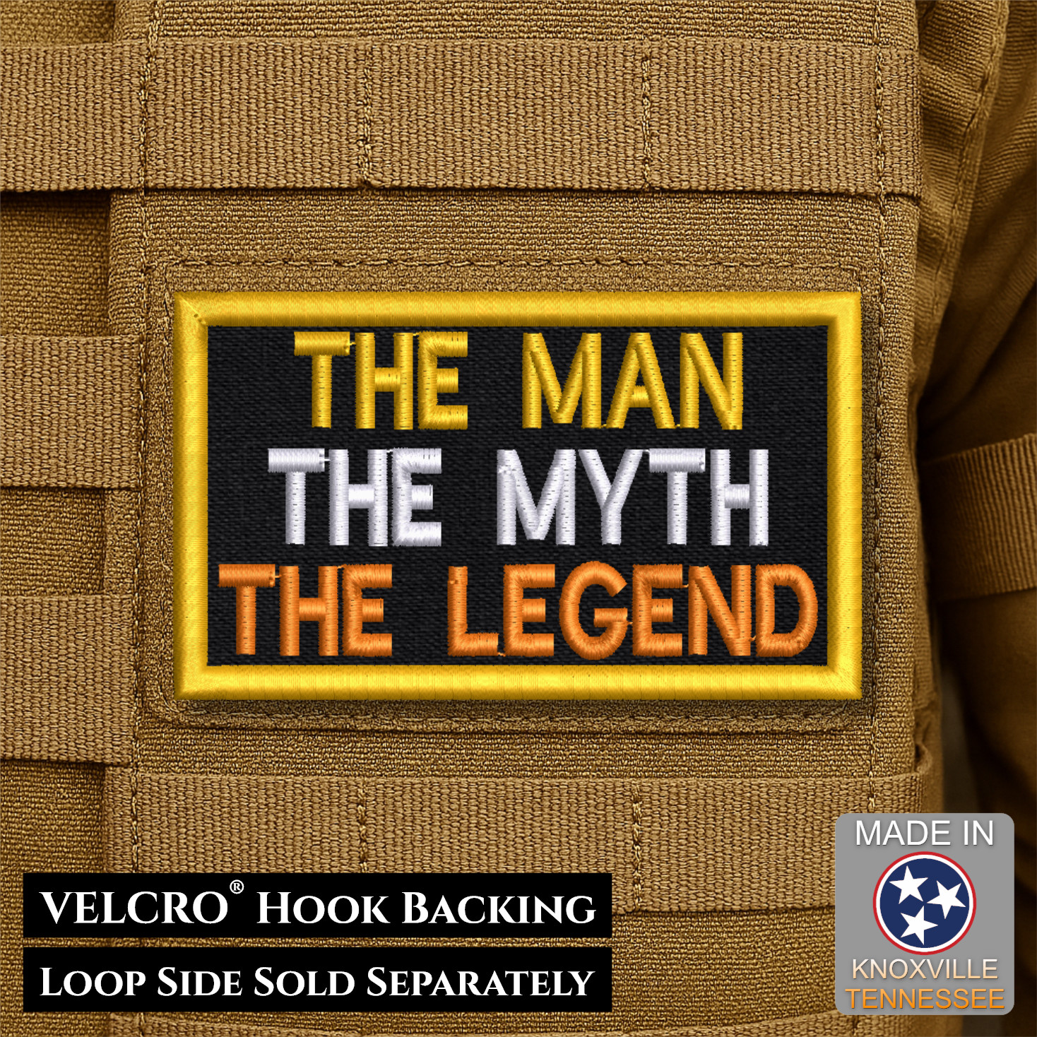 The Man, The Myth, The Legend Funny Morale Patch 2x3.5" | VELCRO® Brand Fastener