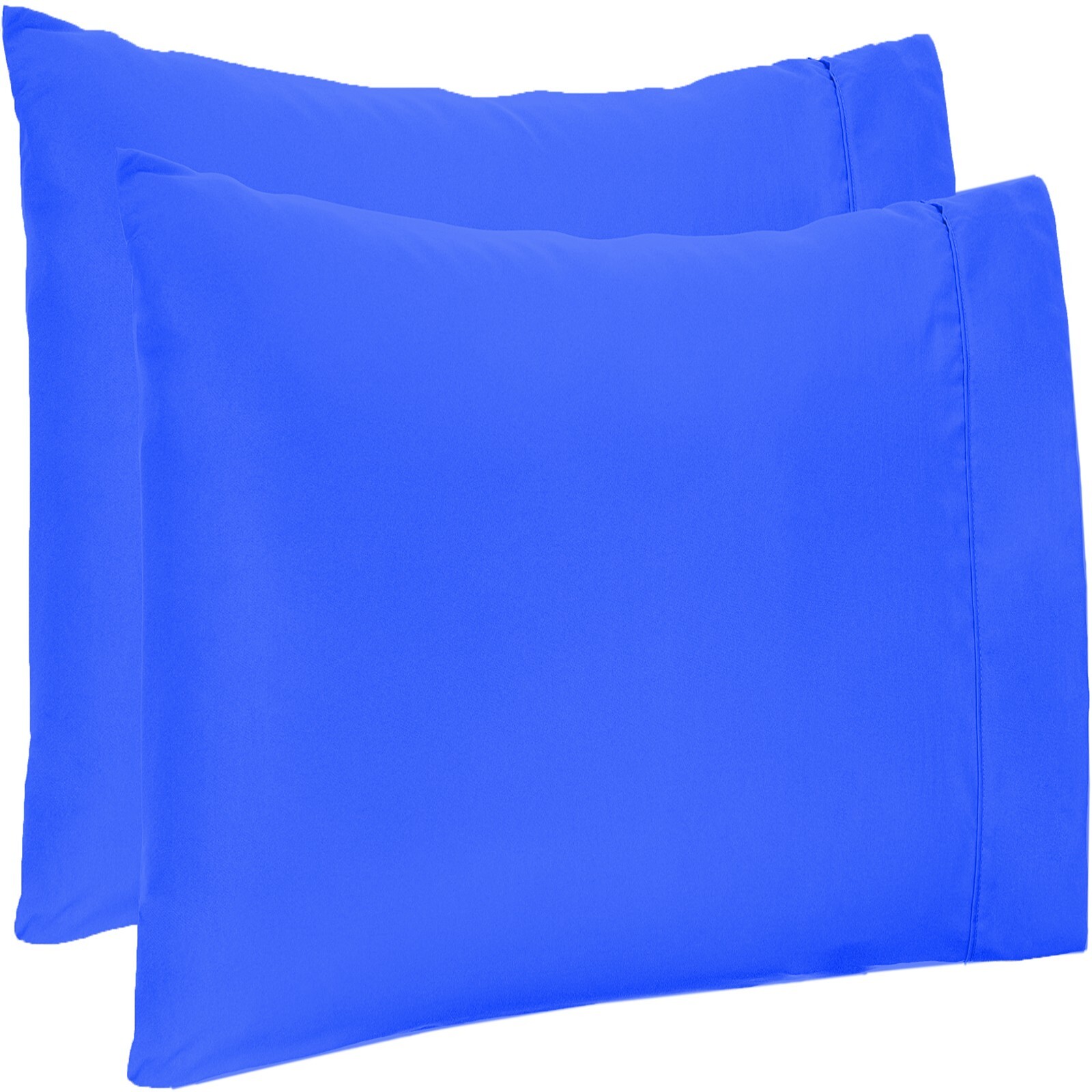 4 PCs Pillow Case Set 1200 TC Egyptian Cotton Royal Blue Solid Queen Size