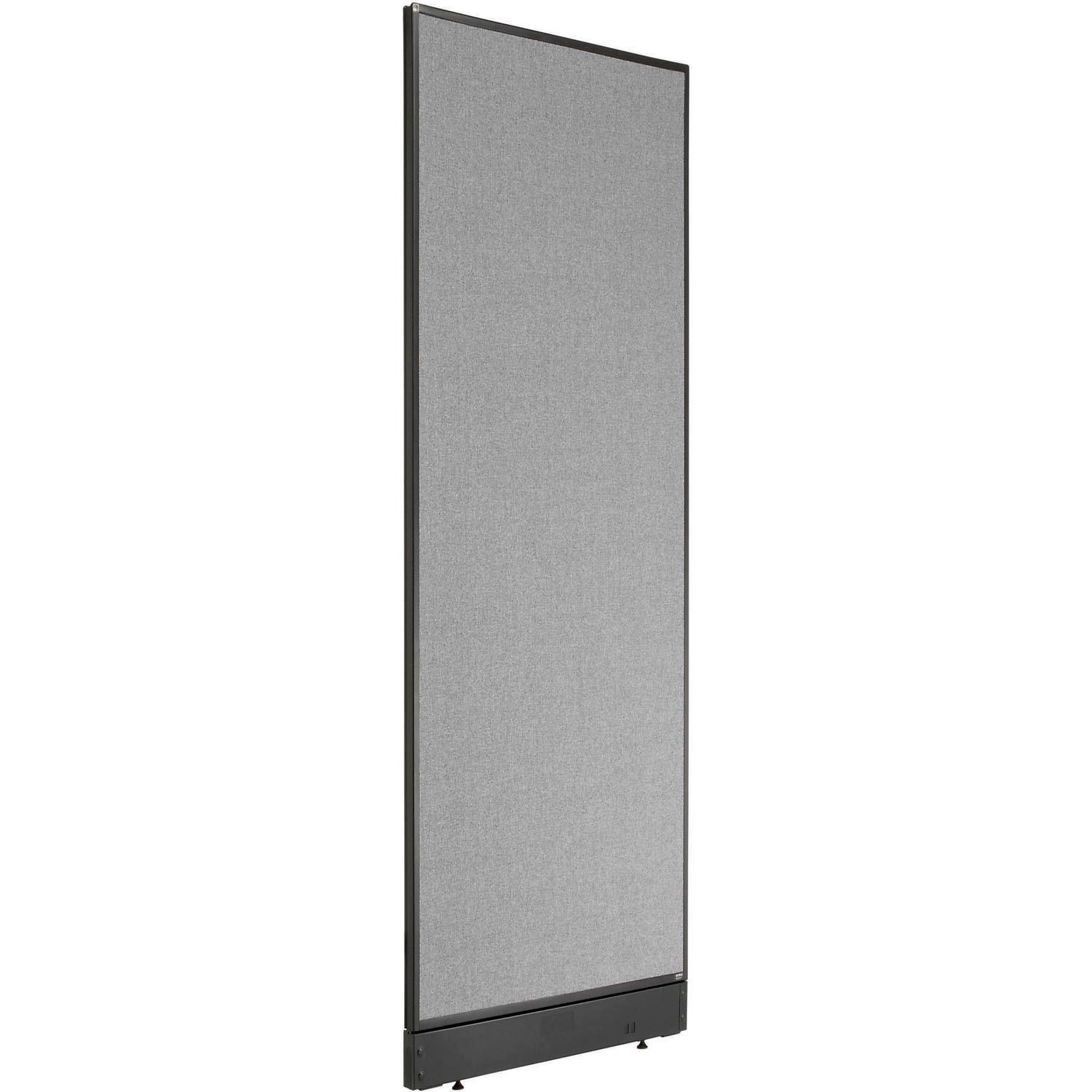 24-1/4"W x 76"H Office Partition Panel with Pass-Thru Cable Gray