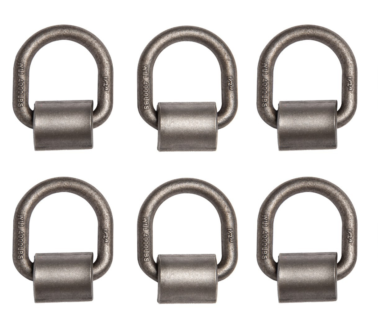 (6) 1/2" D Ring Weld-On Flatbed Truck Trailer Ratchet Strap Cargo Tie Down Ring