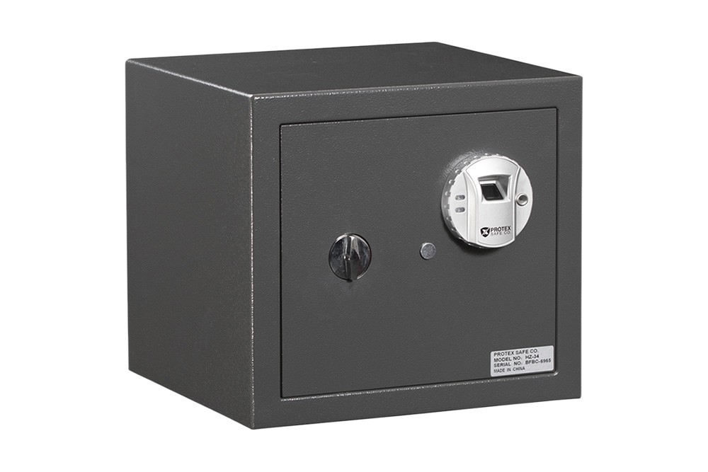 Protex HZ-34 Fingerprint Safe 53lb Burglary Vault 30 Users Anti-Pry Steel Door