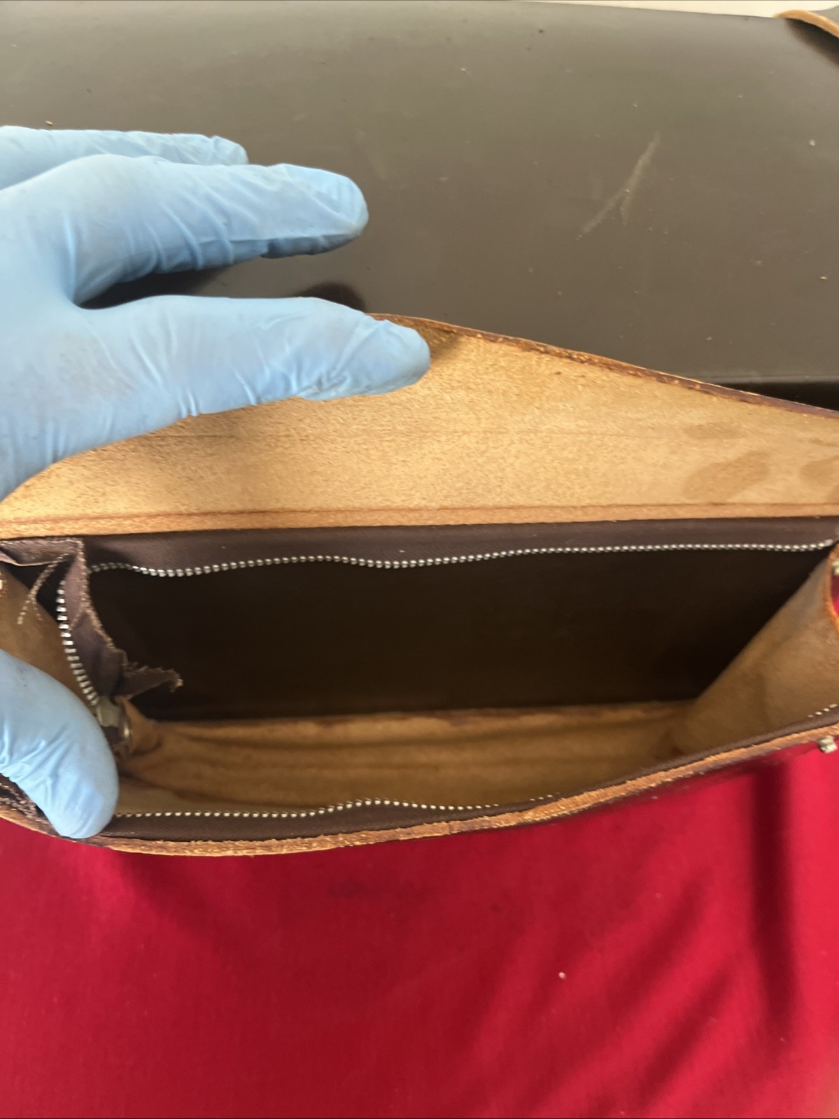 Vintage Nikon hard leather camera bag