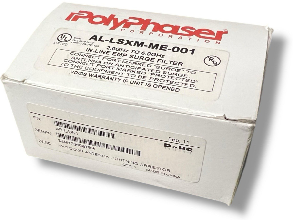 (NEW) PolyPhaser Surge Suppresor Antenna AL-LSXM-ME-001 2.0-6.0 GHz