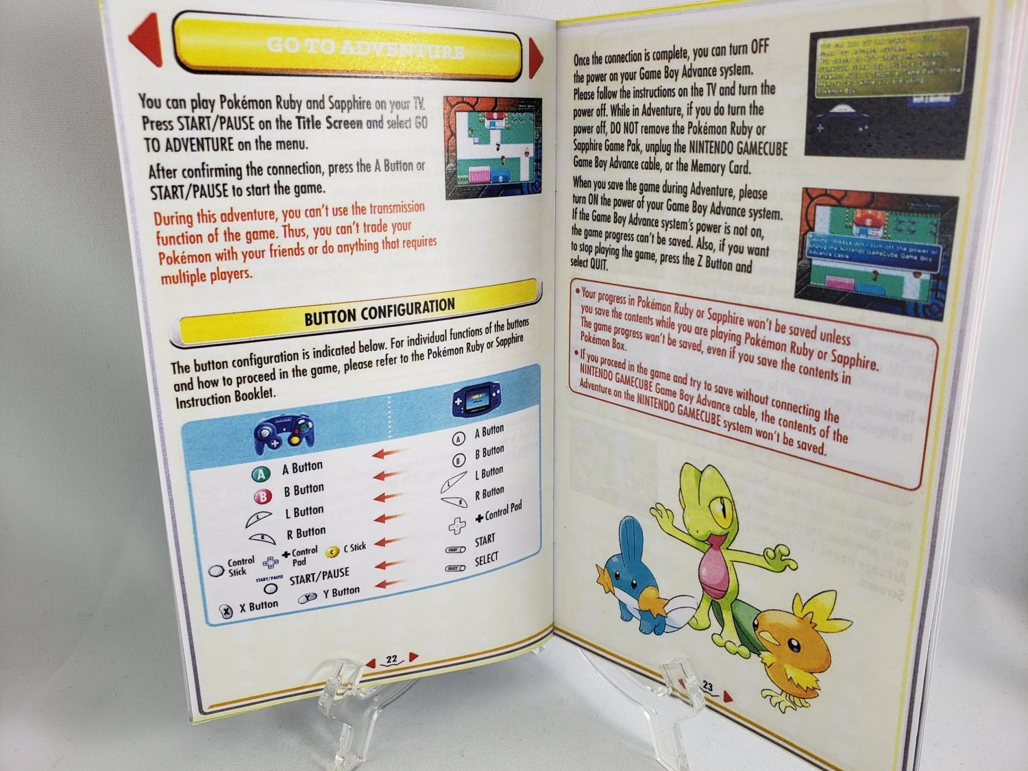 MANUAL GCN - POKEMON BOX RUBY & SAPPHIRE Nintendo Gamecube Replcemnt Instruction