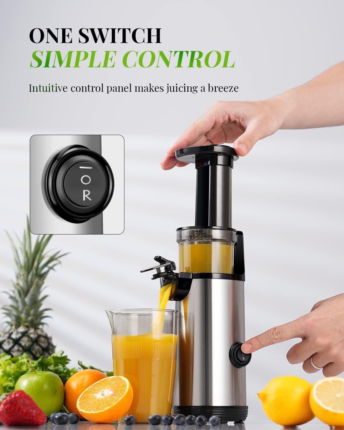 SHARDOR Compact Powerful Juicer Easy-to-Clean Fruit and Vegetable Juicer,