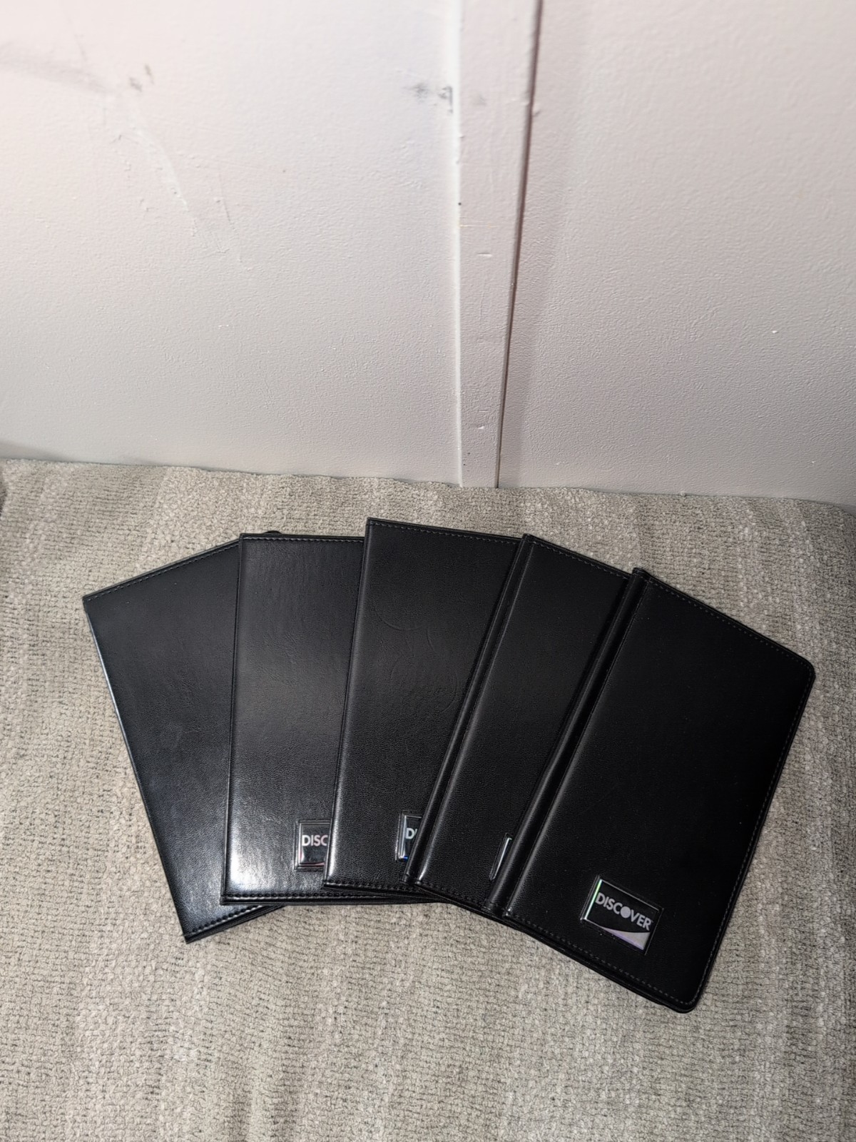 (LOT Of 5) Double Panel Discover CHECK Books PRESENTERS RESTAURANT BLACK