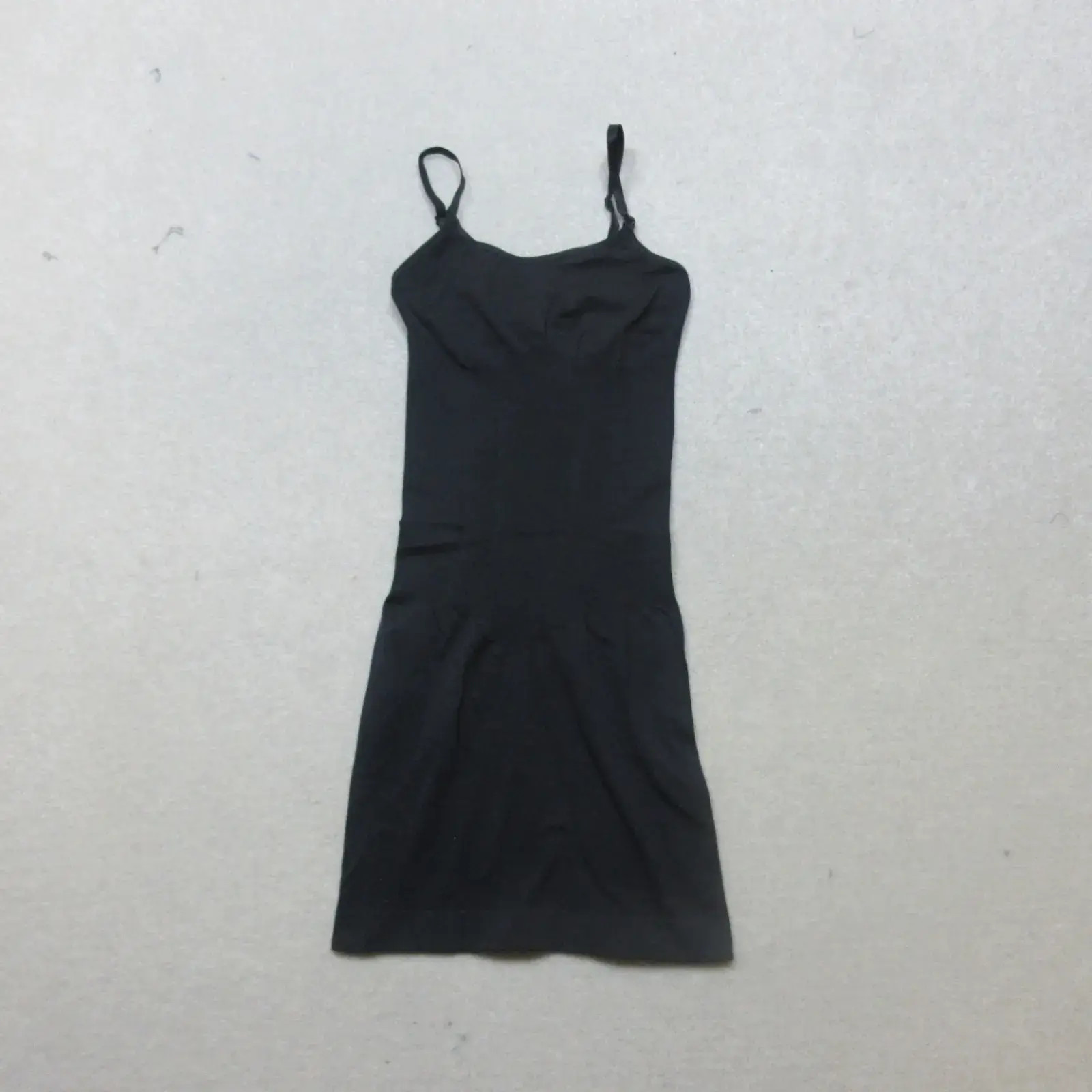 Black Slip Shapewear Sleeveless Spaghetti Strap Size S Polyamide Full Bust