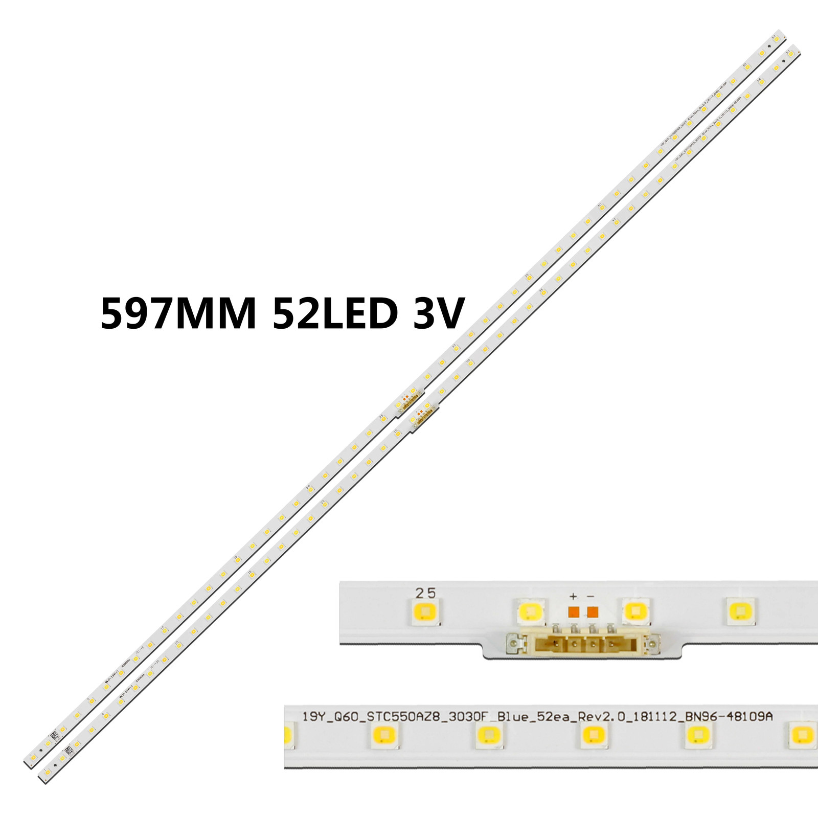 LED Strips For Samsung QN55Q60RAFXZA UN55RU8000FXZA UN55RU800DFXZA  BN96-48109A
