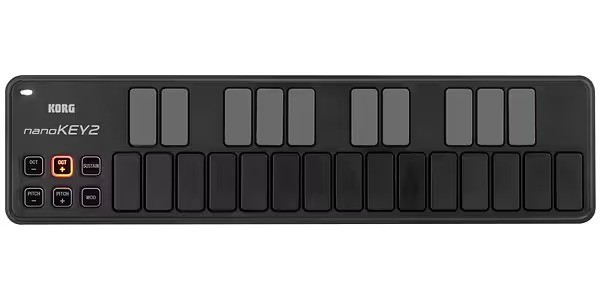KORG nanoKEY2 USB MIDI Keyboard Black Controller Slim 25 Keys Velocity Pitch