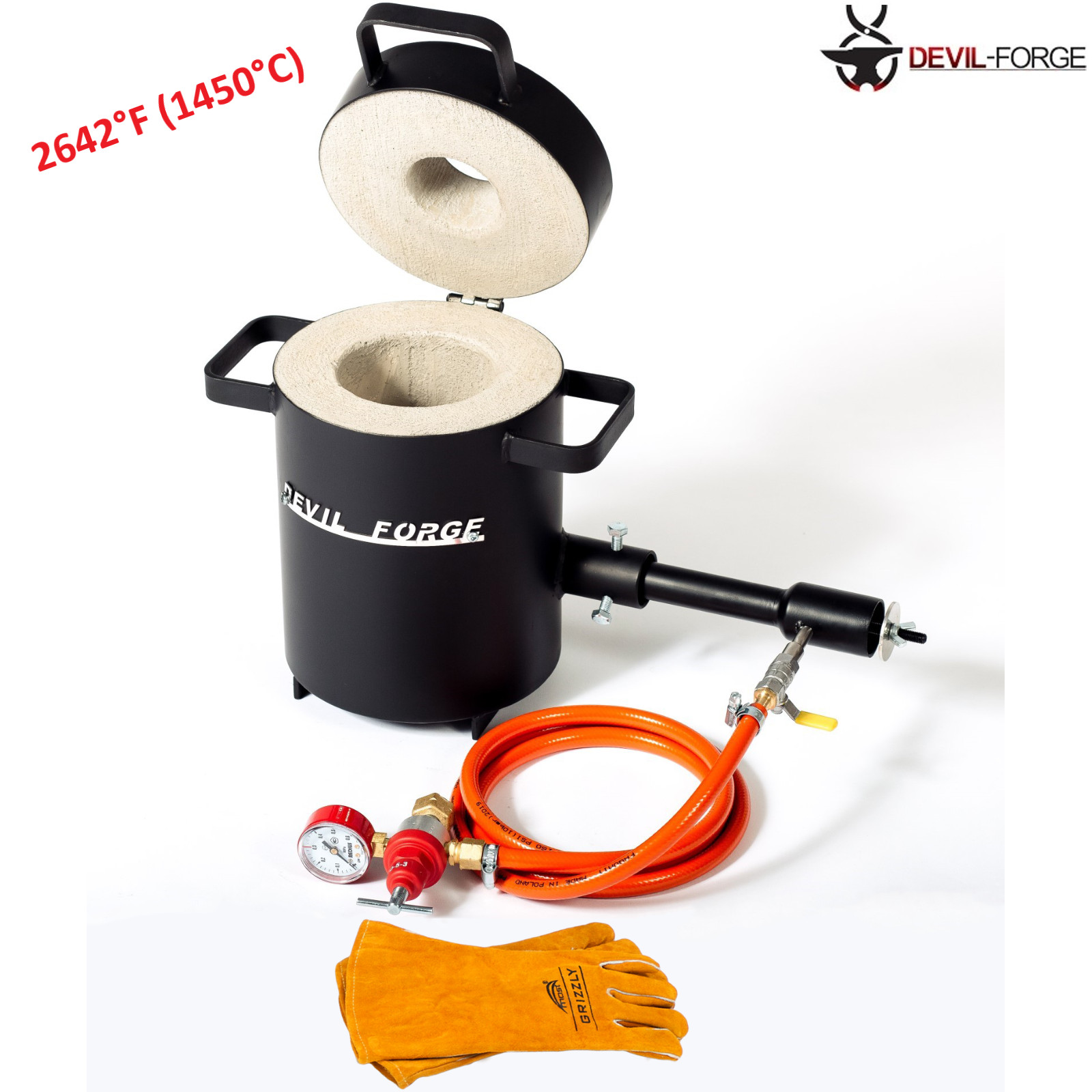 DEVIL-FORGE FB1S–2KG Gas Propane Furnace Foundry Oven Kiln Burner USA (NEW)