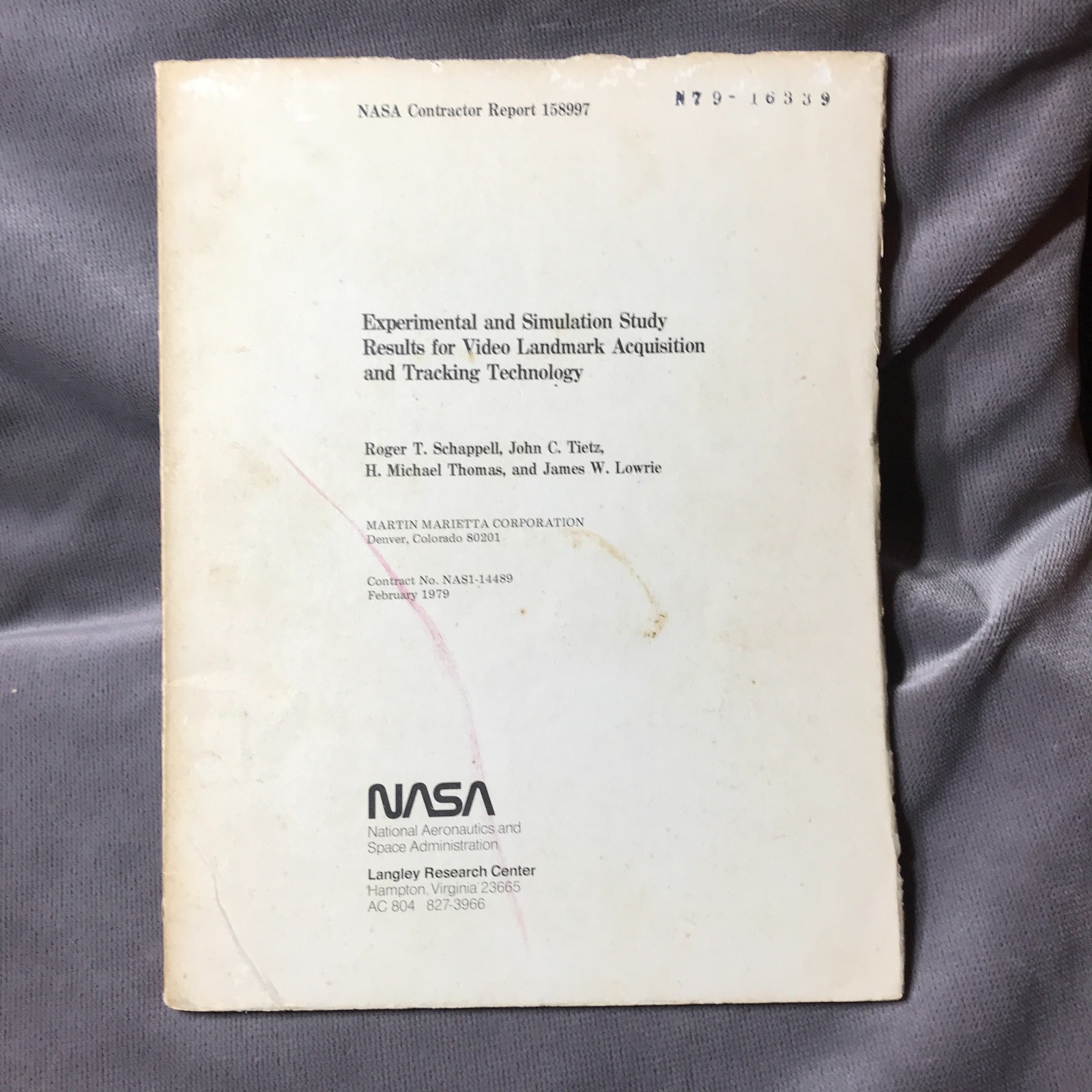 1979 NASA Contractor Report 158997