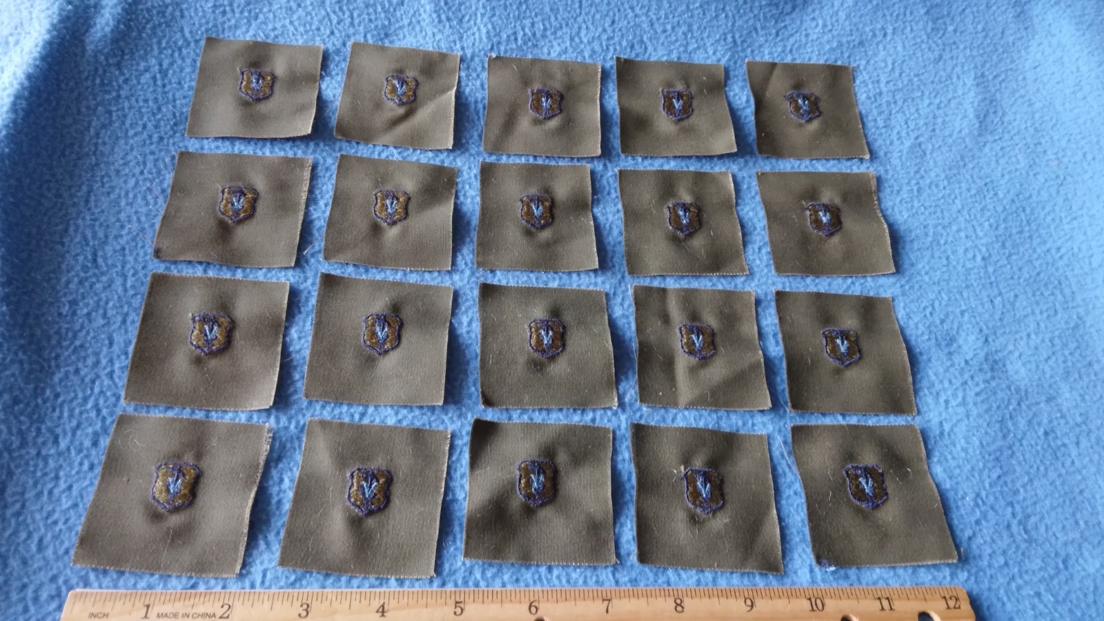 LOT OF 20  ARMY SUBDUED VETERINARY Badges Sew-On PATCHES - NEW - BLUE V