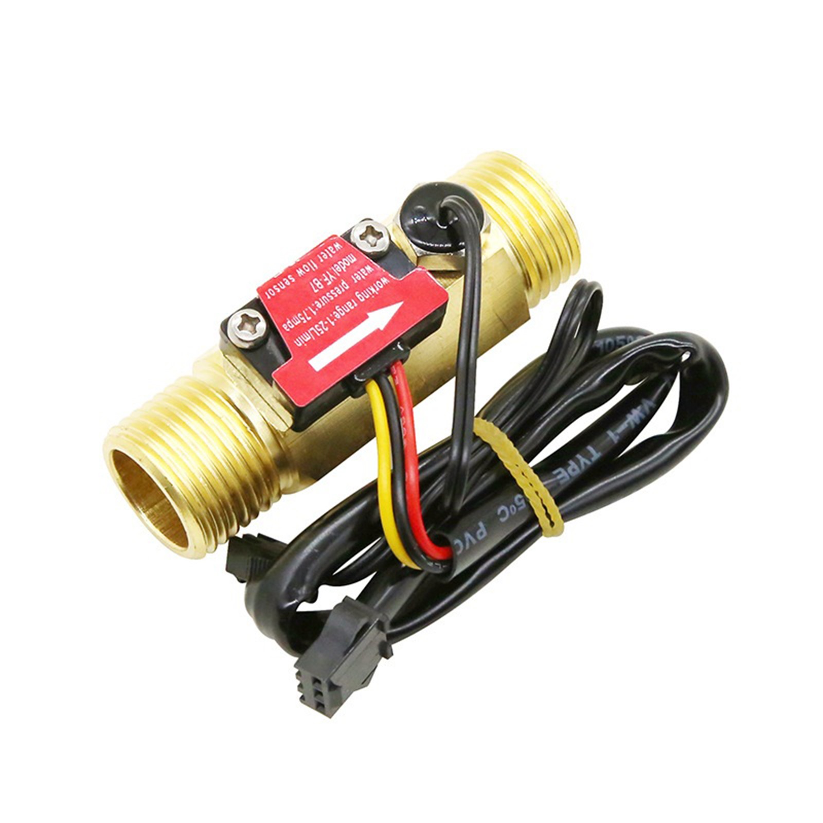 1/2" Flow Sensor Water Flow Switch w/ Temperature Detection for Hot Water System