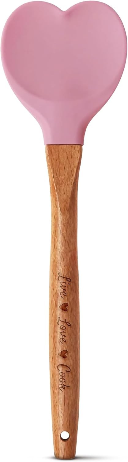 Gorgeous Heart shaped Bamboo Wooden Spoon with an engraved handle and heart