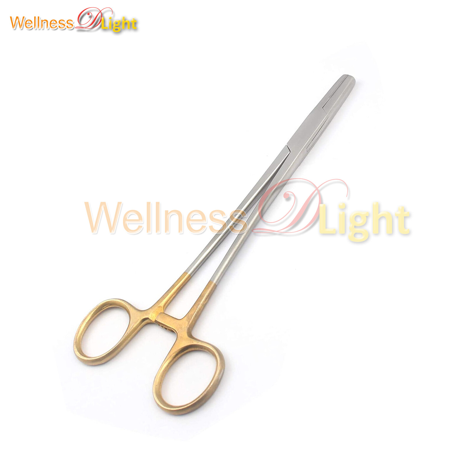 1EA Needle Holder Wire Twister With Tc Inserts + Gold Handle Rings 6" Stainless