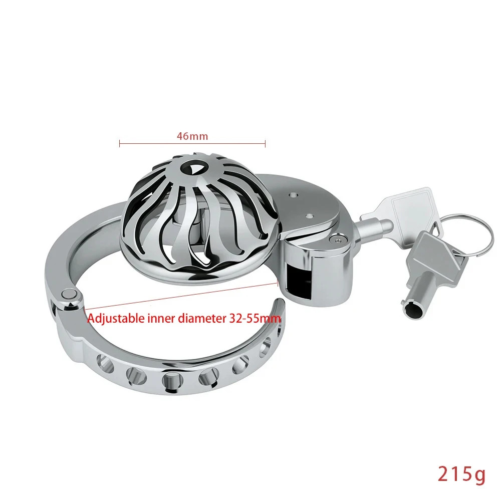 Men Metal Chastity Cage Lock Penis Lock Adjustable Chastity Ring