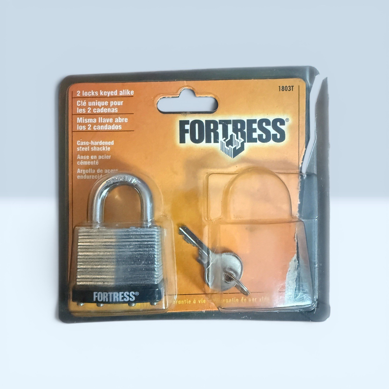 Fortress 1803T Laminated Padlock Set Open Box Keyed Alike Steel Shackle