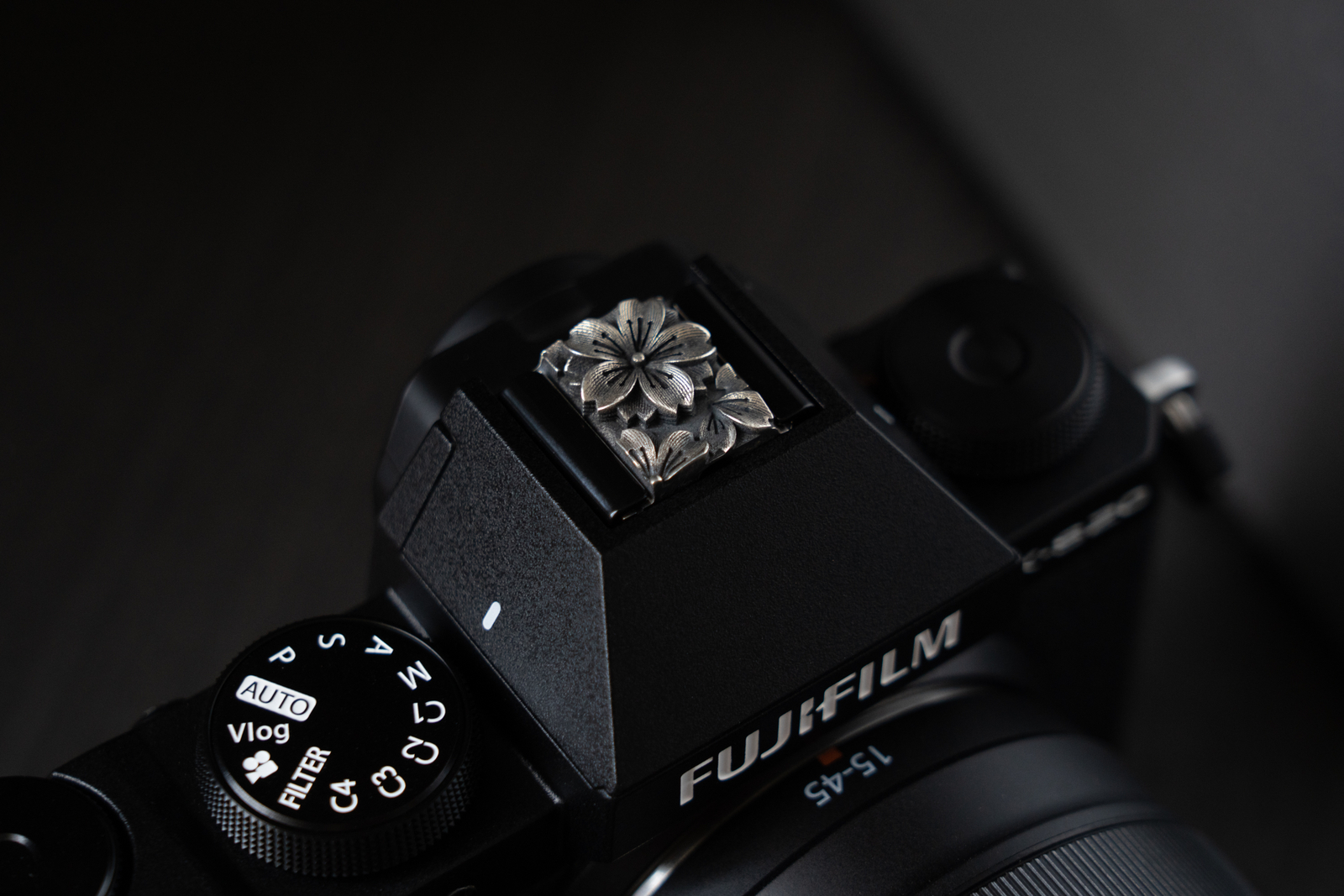 925 Silver Shutter Release Button Hot Shoe Cover Sakura For Fujilm Leica Camera