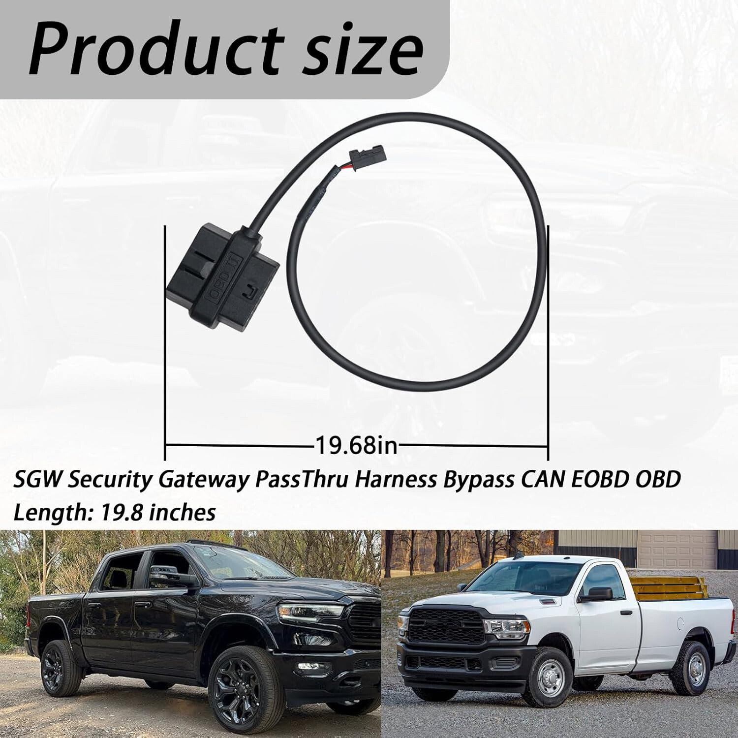 For 2018 - 2023 Ram Pickup Cummins SGW Security Gateway PassThru Harness Bypass