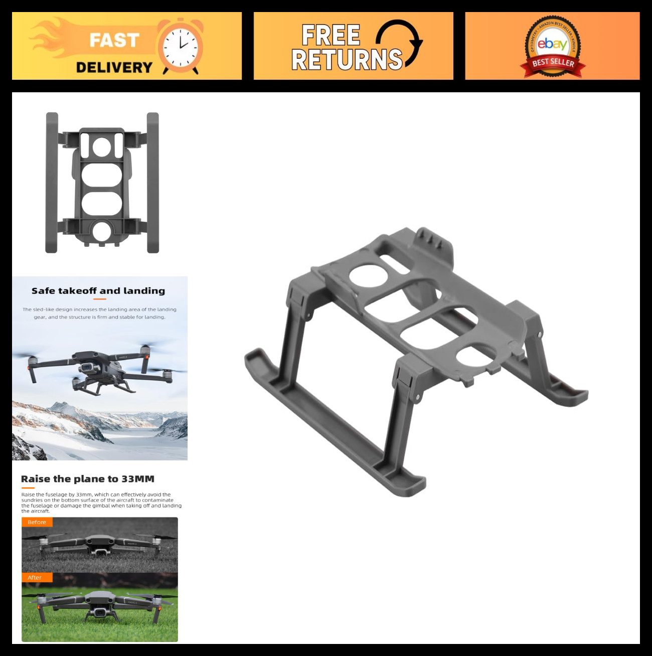 Landing Gear for DJI Mavic 2 Pro & Zoom - Accessory Legs Extensions Upgrade