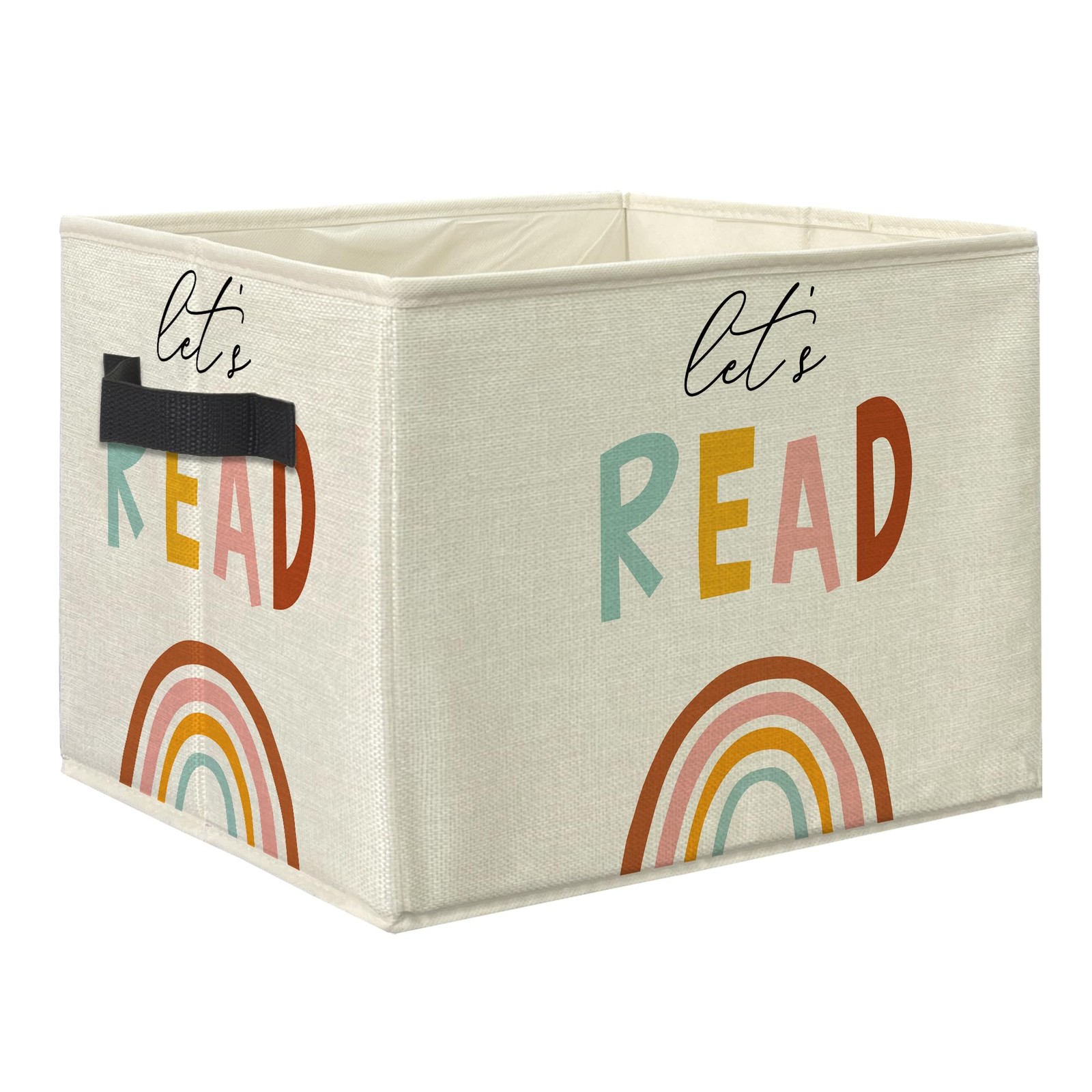 Let's Read Nursery Fabric Storage Bins for Shelves Closet, Inspirational Read...