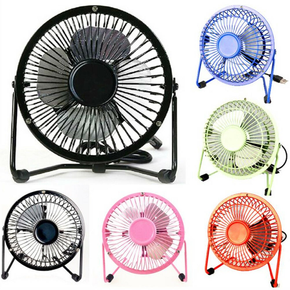 4" Small/Mini High Velocity Metal USB Room Table/Desk Top Personal Cooling Fan