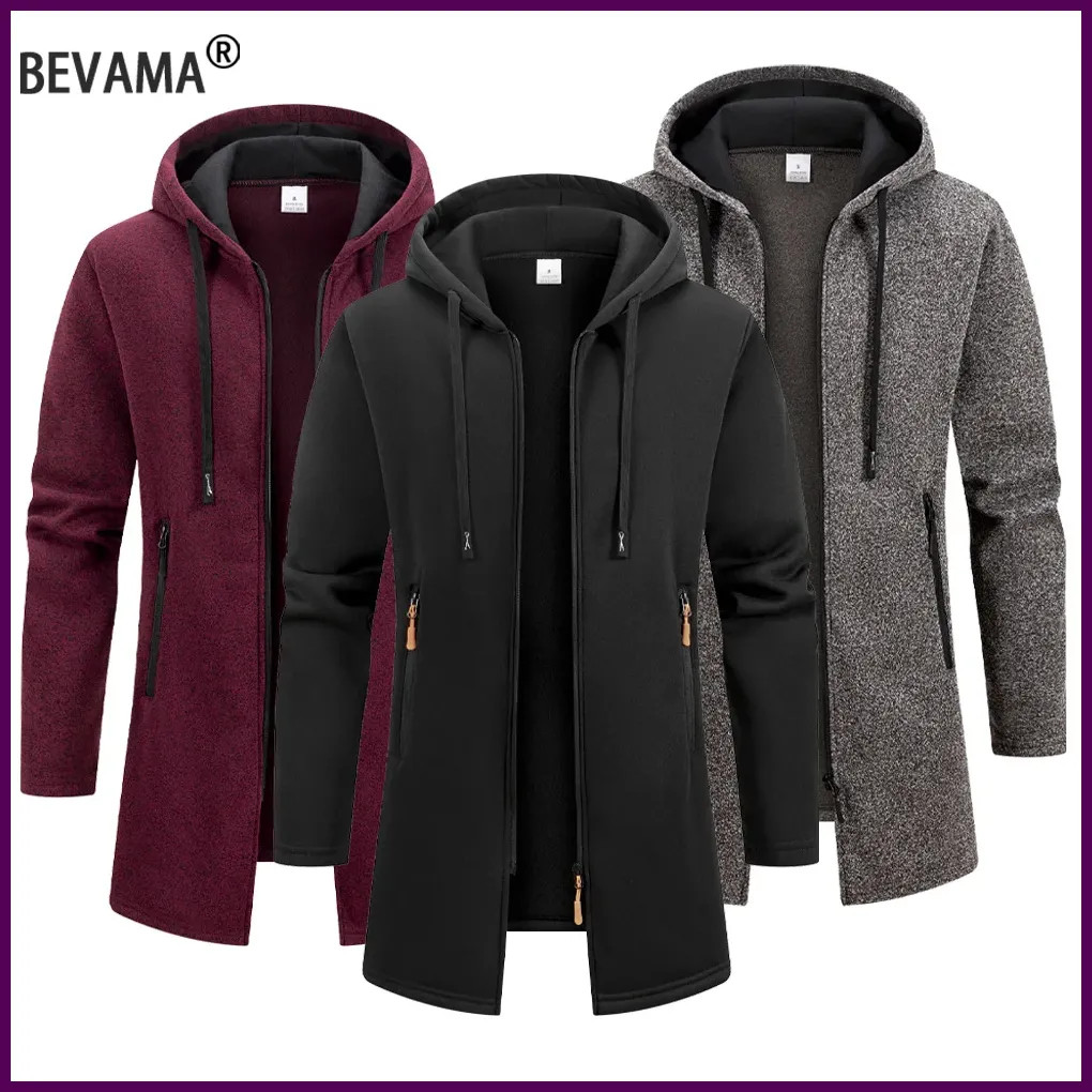 Men Oversize Zip Hoodie Sweatshirt Winter Warm Hooded Jacket Streetwear