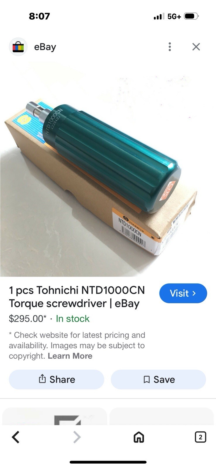 100NTD TORQUE DRIVER Tohnichi