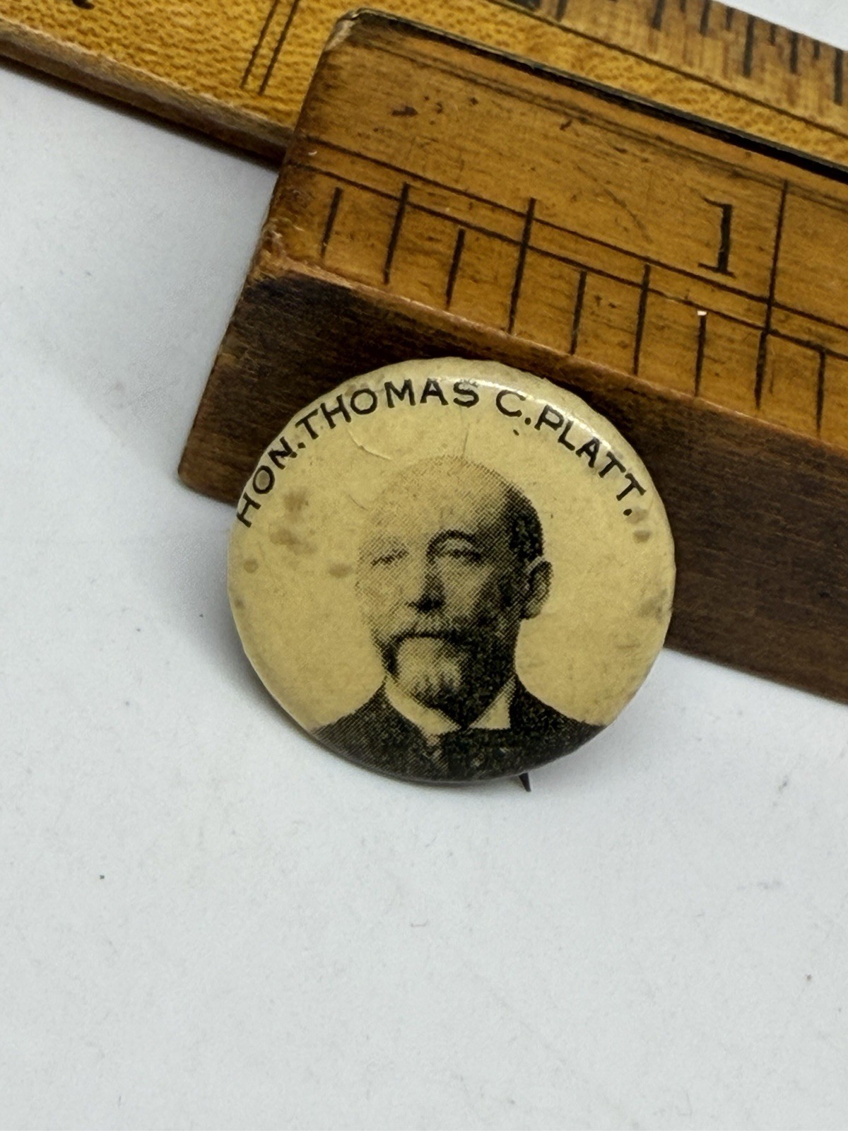 Honorable Thomas C. Platt Vintage Political Pin As Found