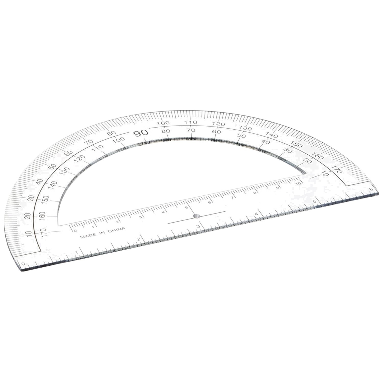 Accurate 6-Inch Protractor with Ruler and Clear Plastic Construction