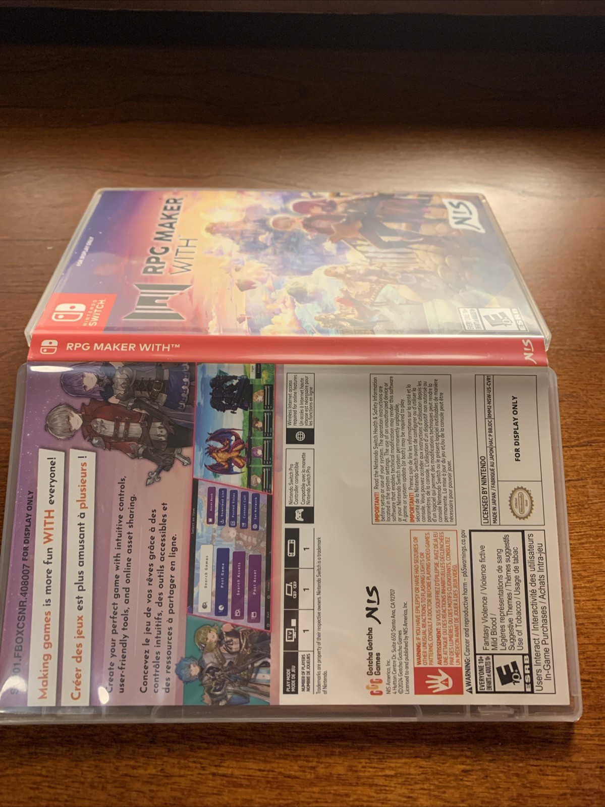 RPG Maker WITH - Nintendo Switch *For Display ONLY / Authentic / No Game / RARE