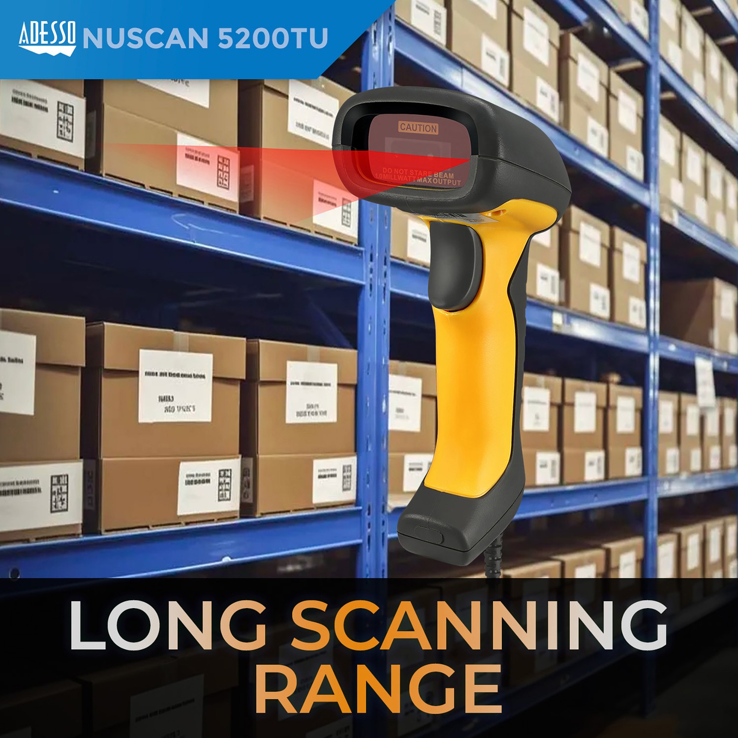 NuScan 5200T USB 2D Industrial Handheld Barcode Scanner