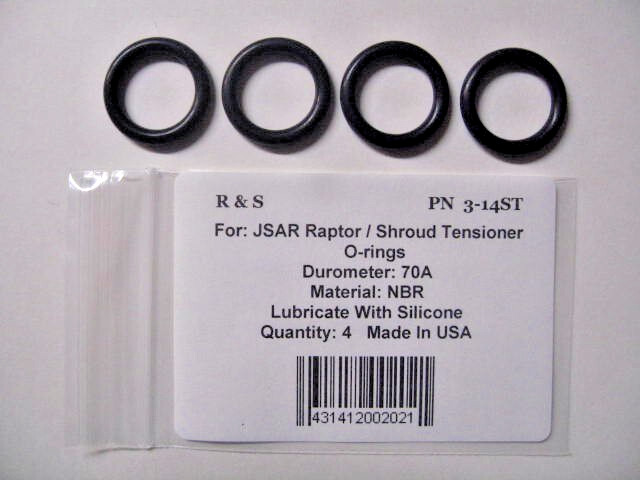 4 JSAR Raptor / Compatible Shroud Tensioner O-rings / R&S 3-14ST