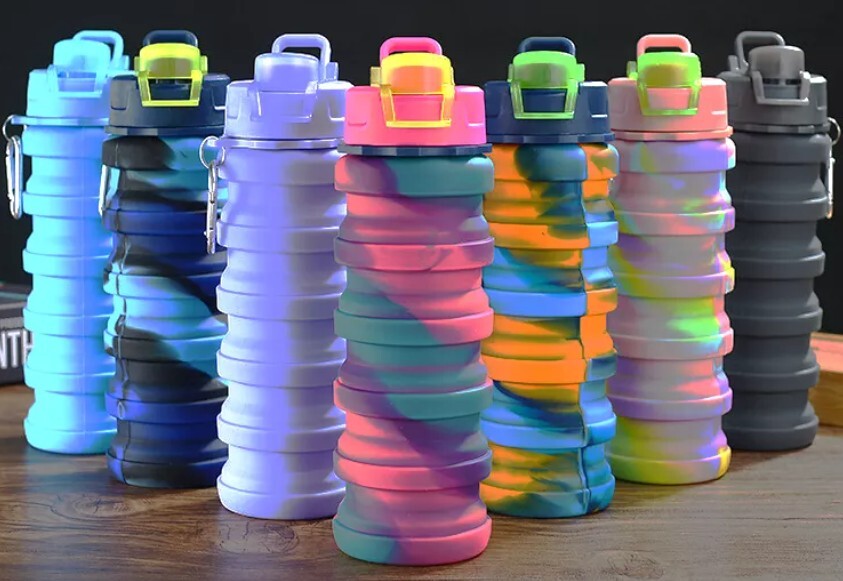 Collapsible Silicone Water Bottle 600ML / 20oz Reusable Sport