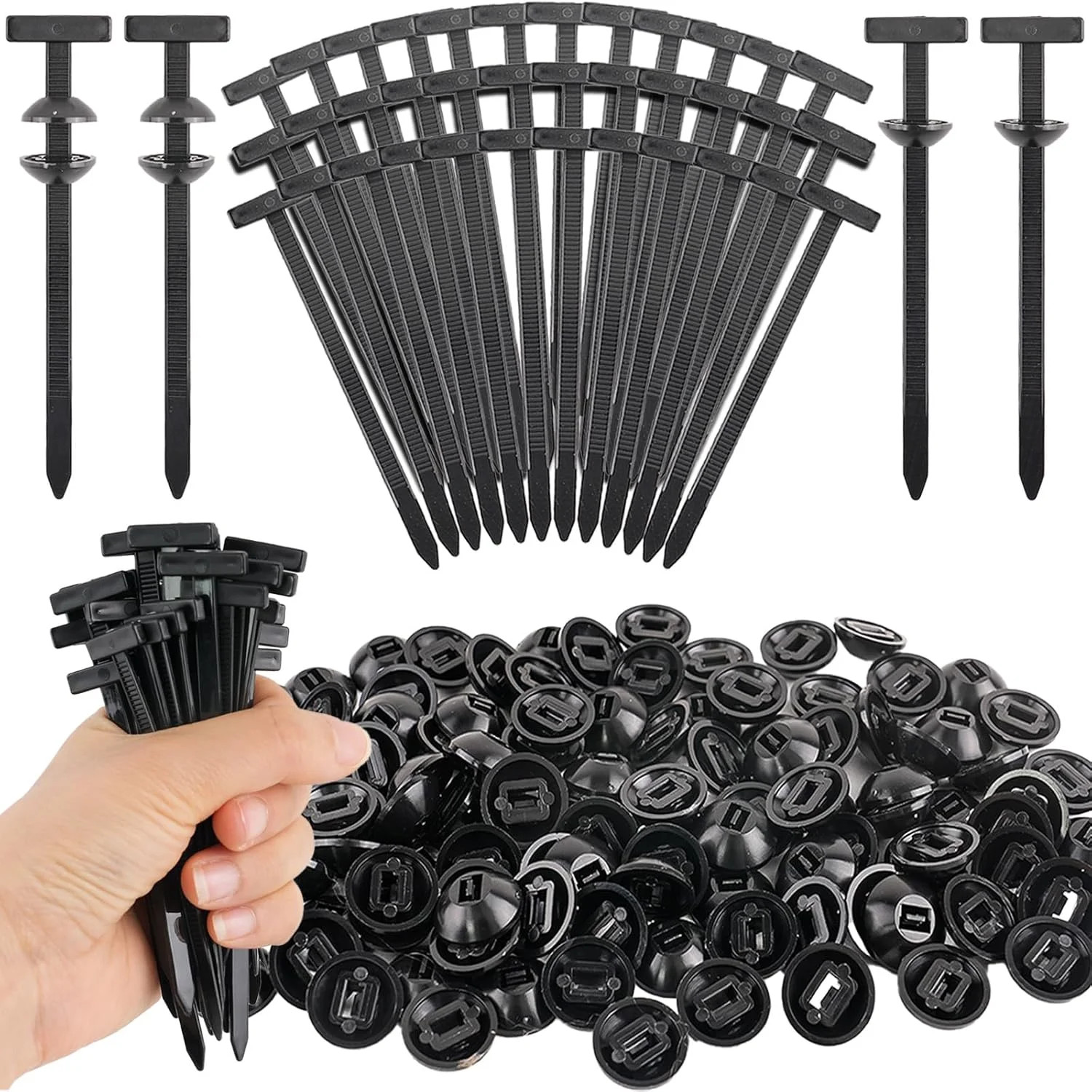 120 Pcs Nylon Universal Cable Tie Buckle for Car - Self-Locking and Easy Install