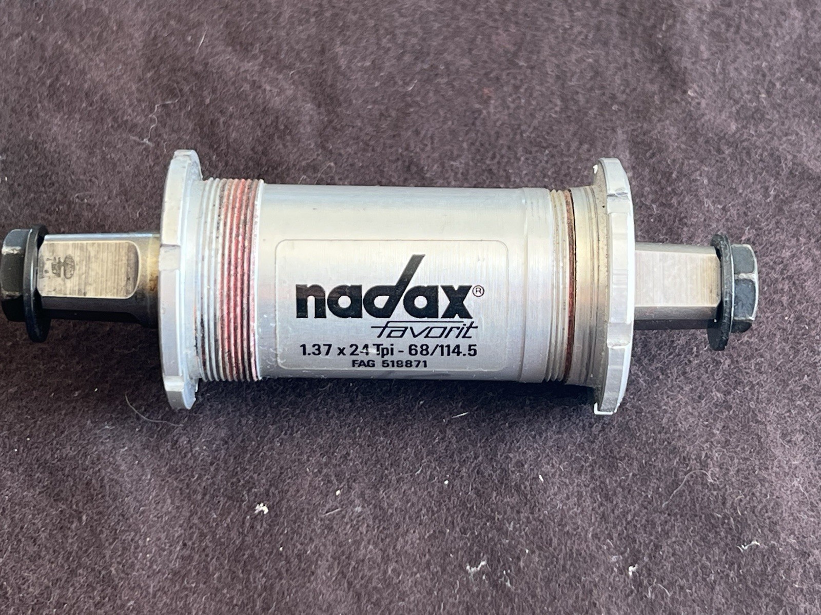 Vintage Used Nadax Favorit Bottom Bracket 1.37 X 24Tpi 68/114.5 Clean Smooth