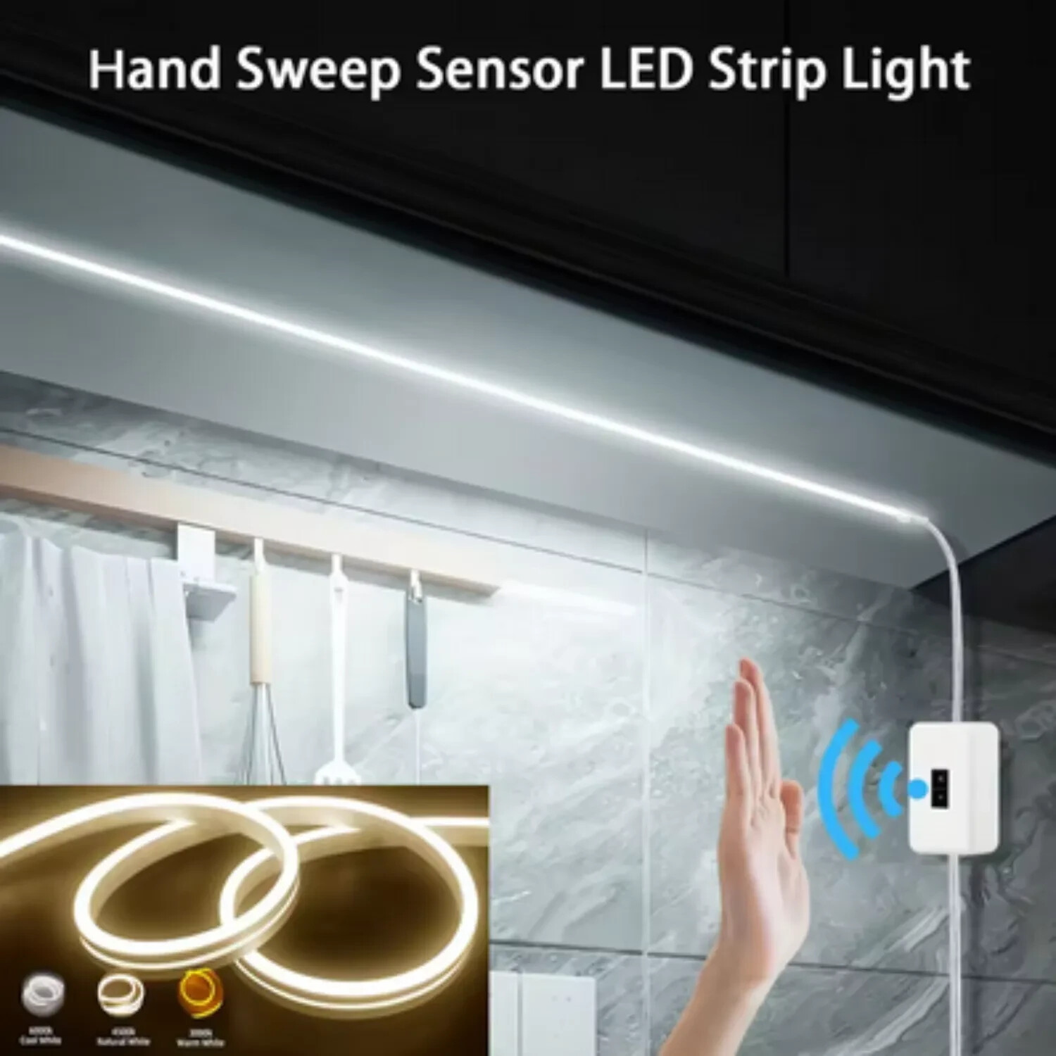 USB LED Strip 5V 1mt Natural White Waterproof