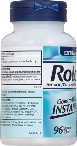 tRolaids Extra Strength Antacid, 96 Chewable Tablets, Mint Flavor, Extra Stre...