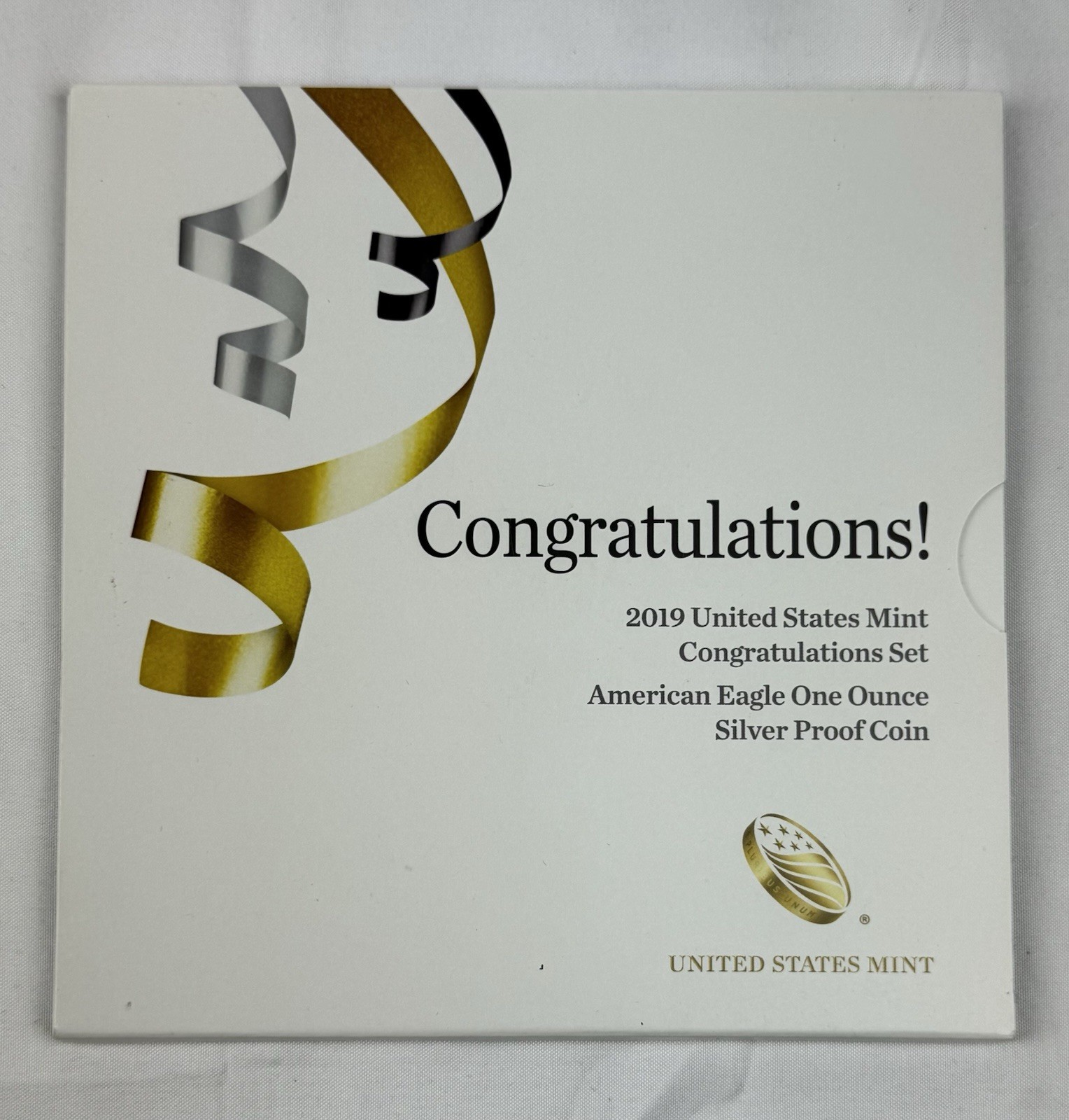 2019-W Proof American Silver Eagle Original Congratulations Set Gov. Packaging