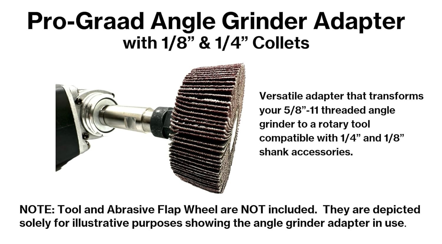 SuperGrindz 5/8”-11 Thread Angle Grinder Extension Shaft Set, Grinder Adapter...
