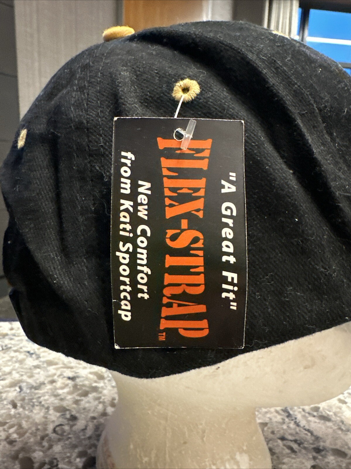 IC University Gold and White and Gray Logo on Black Hat Cap NWT Strap Buckle