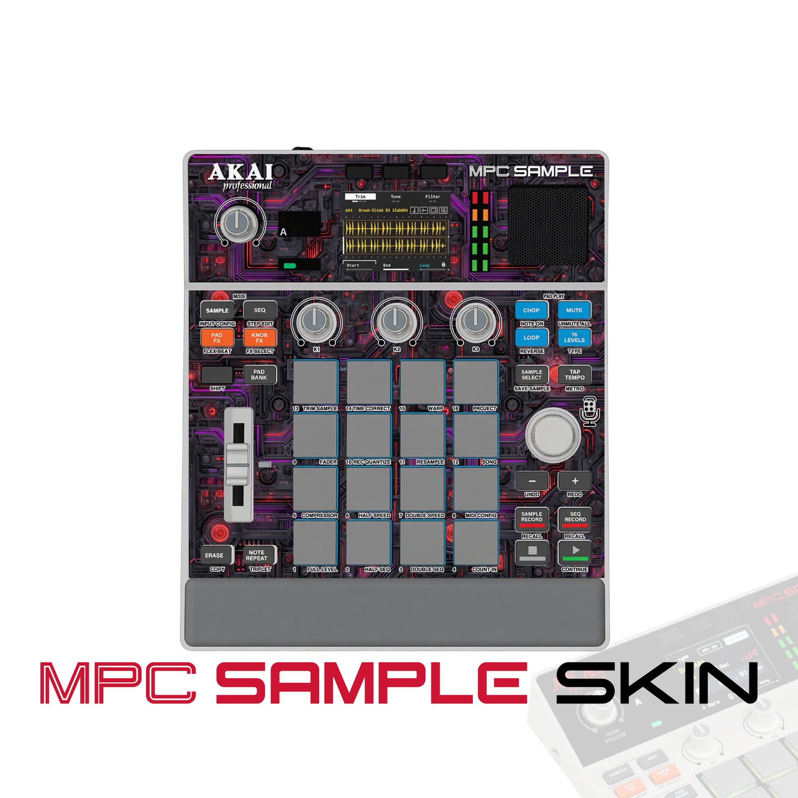 Akai MPC Sample Skin / Neon Purple