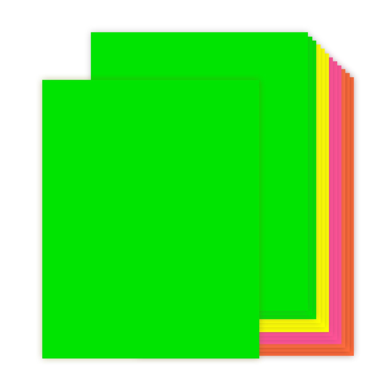 24 Sheets Neon Poster Board 11 x 14 Inches,10 Pt. Thickness