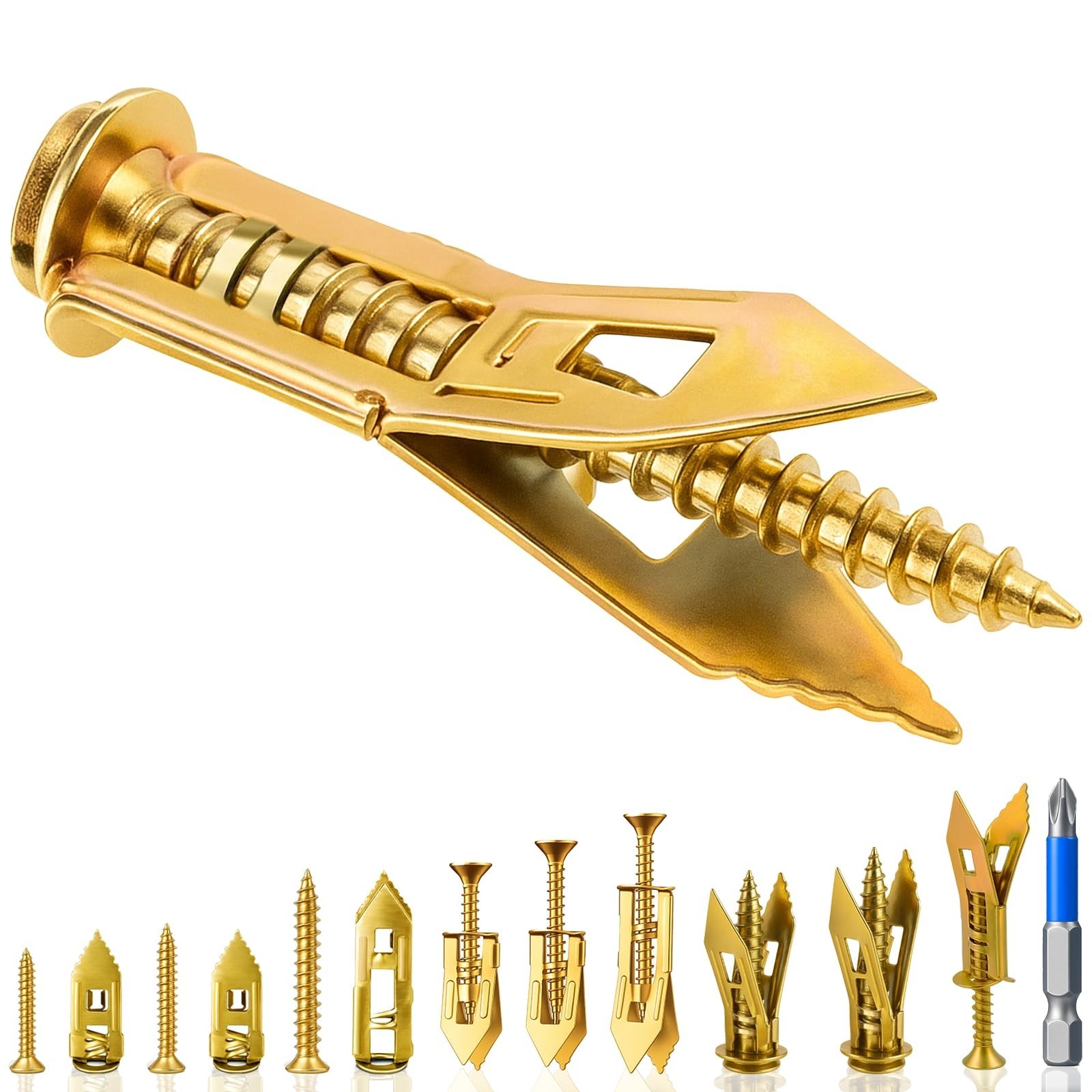 81 PCS Heavy Duty Self Drilling Drywall Anchor Kit (3 Sizes) - Holds 100LBS+ ...