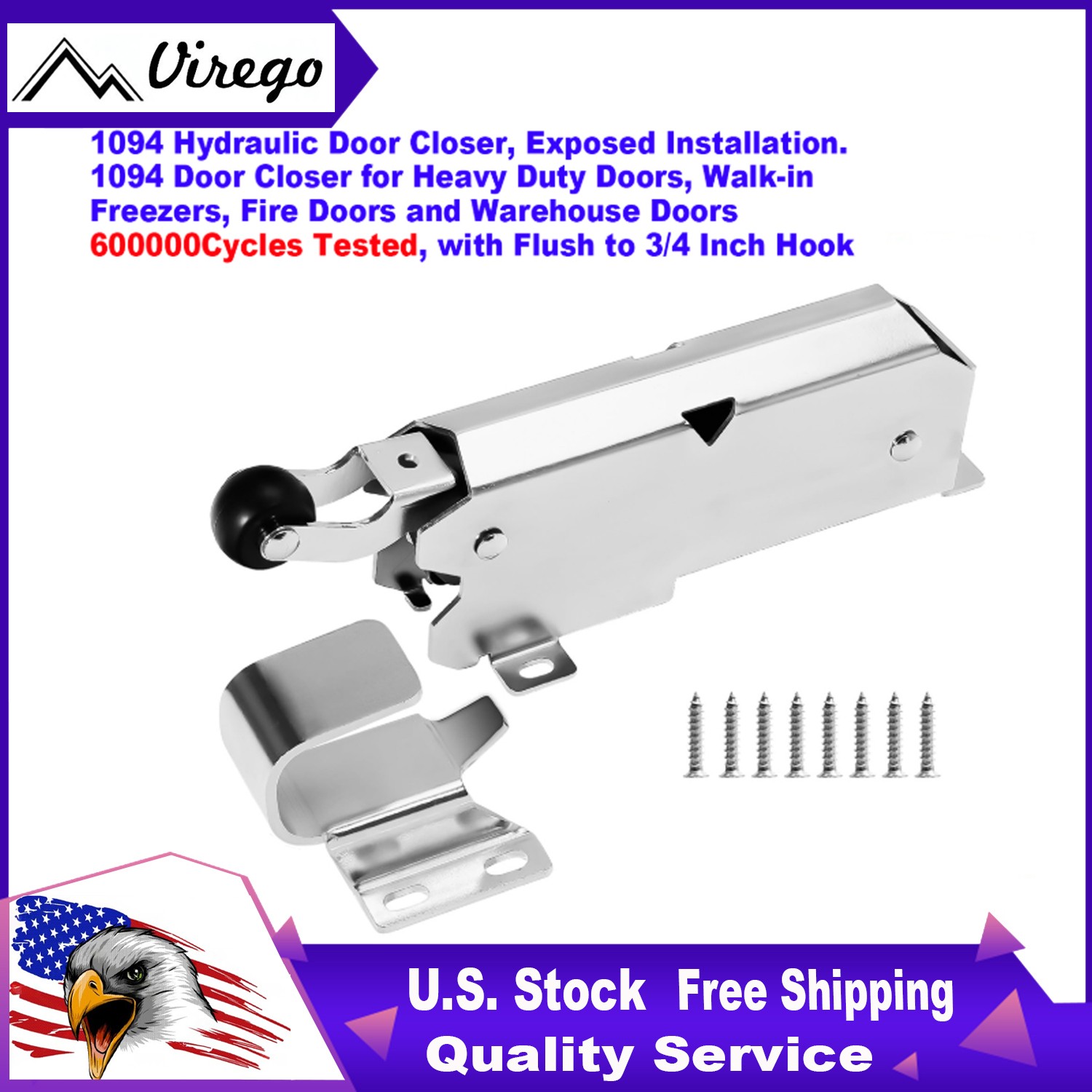 For Kason 1094 Hydraulic Door Closer Heavy Duty Walk-in Freezers Fire Door #2