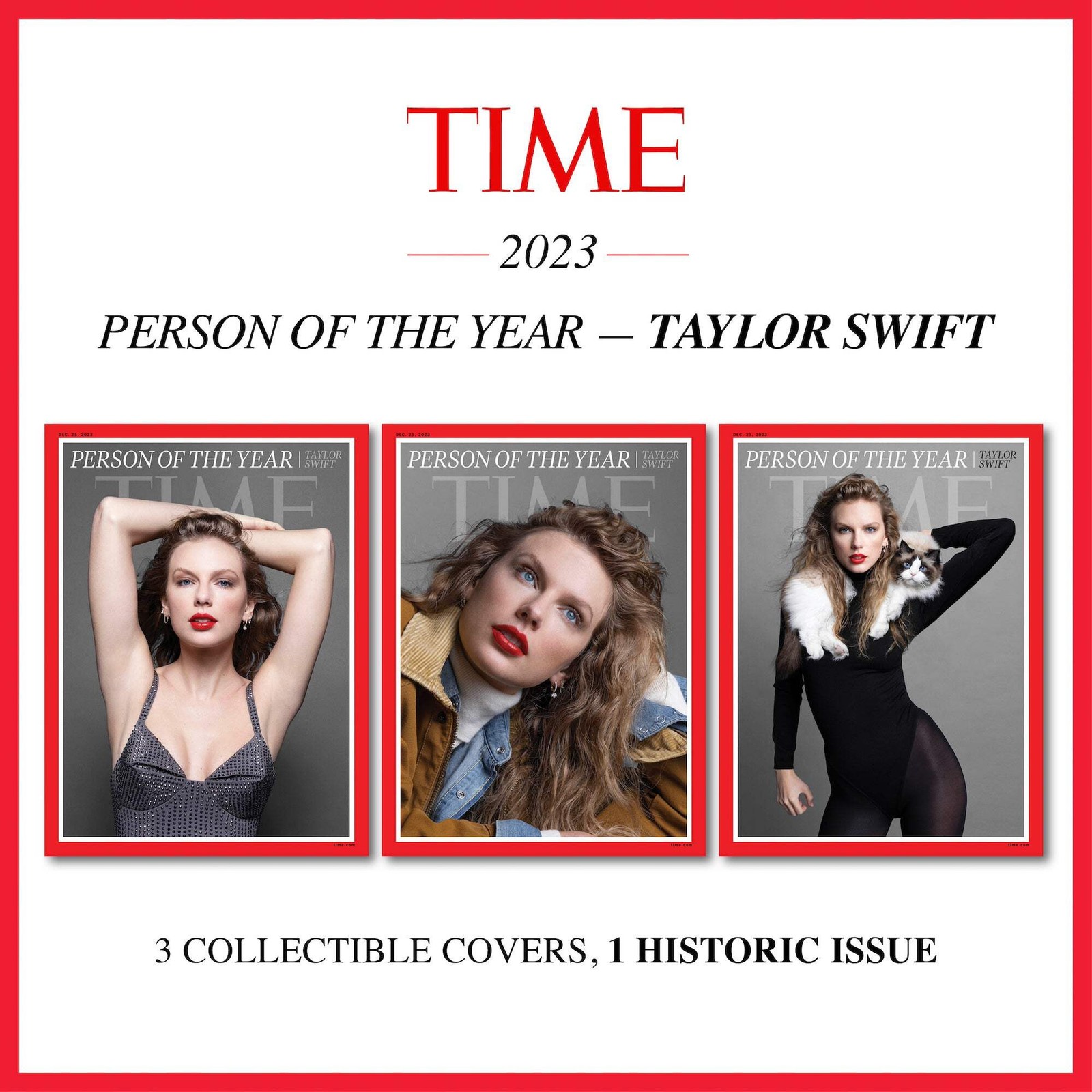 Taylor Swift TIME Person Of The Year Magazine - 3 Cover Version Bundle