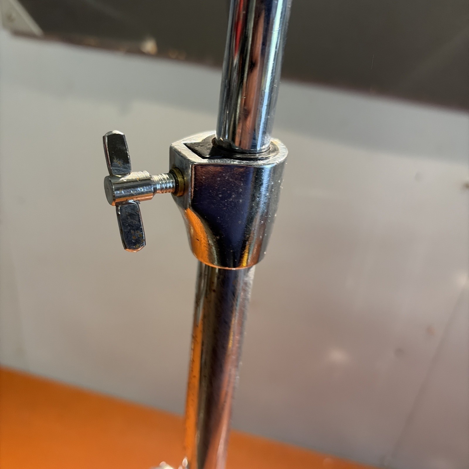 Straight Drum Cymbal Stand Double Braced Chrome Adjustable Height Pls Read