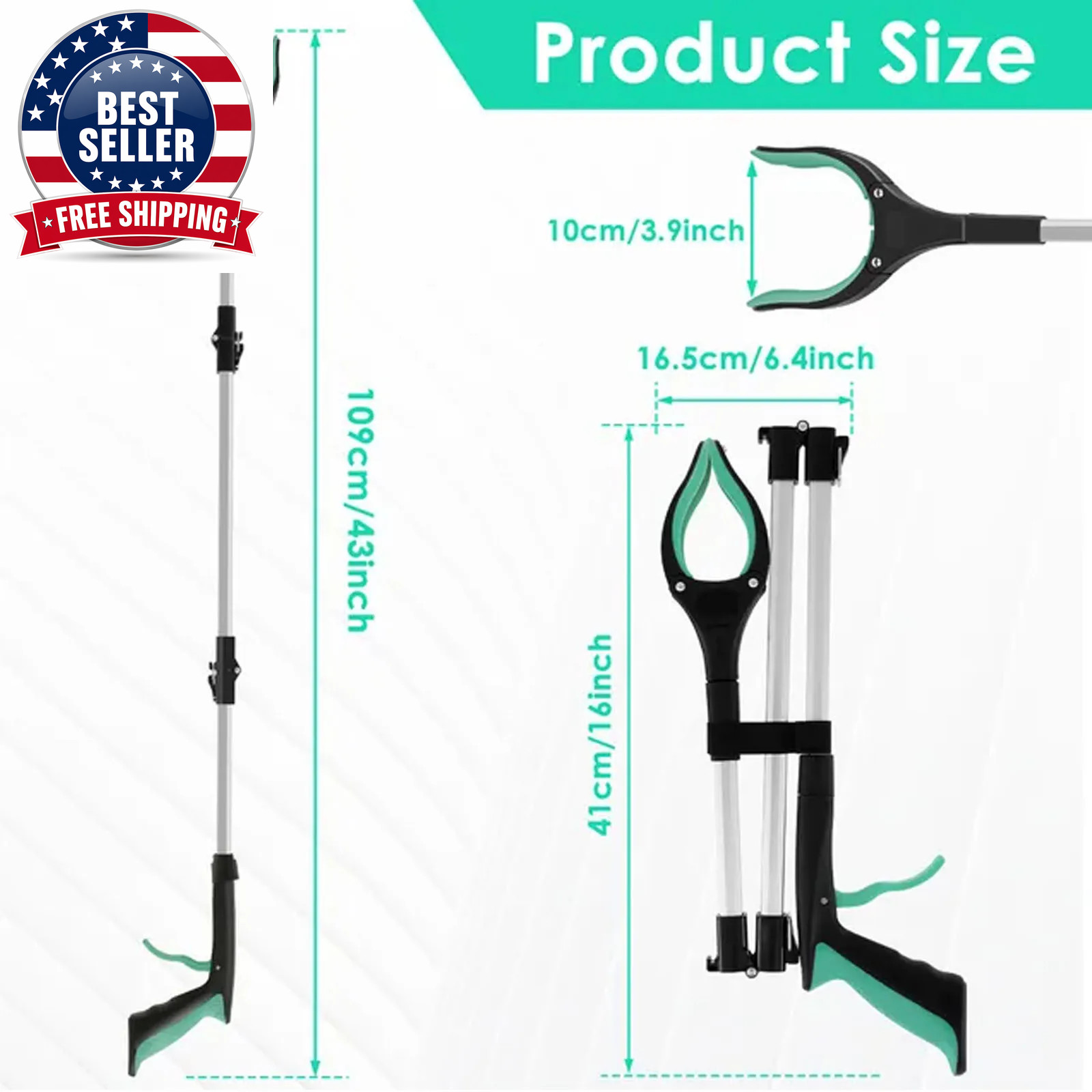 Garbage Picker Gripper with 360 ° Rotating Clip Foldable Gripper Extender Hand T